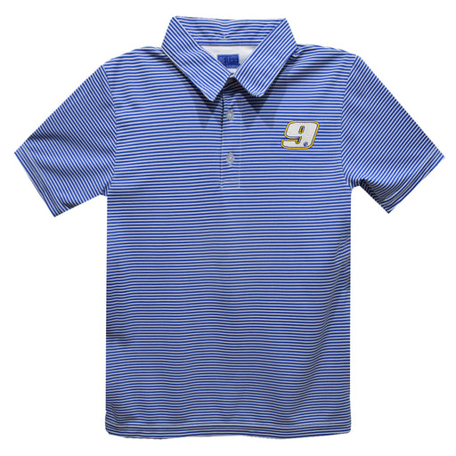 Chase Elliott Vive La Fete Pencil Stripe Polo - Blue