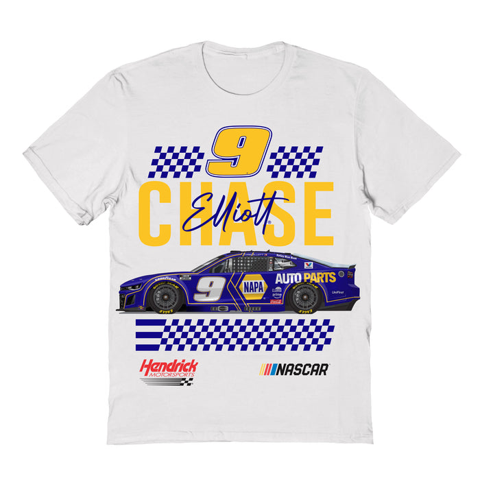 Chase Elliott Vive La Fete Racing Car T-Shirt - White