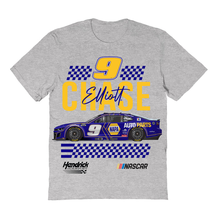 Chase Elliott NASCAR NameGrid Classic Cotton T-Shirt - Grey