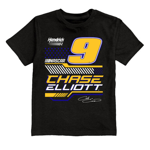Chase Elliott NASCAR Geometric Classic Front Cotton T-Shirt - Black