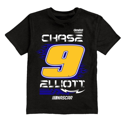 Chase Elliott NASCAR Fire number Cotton T-Shirt - Black