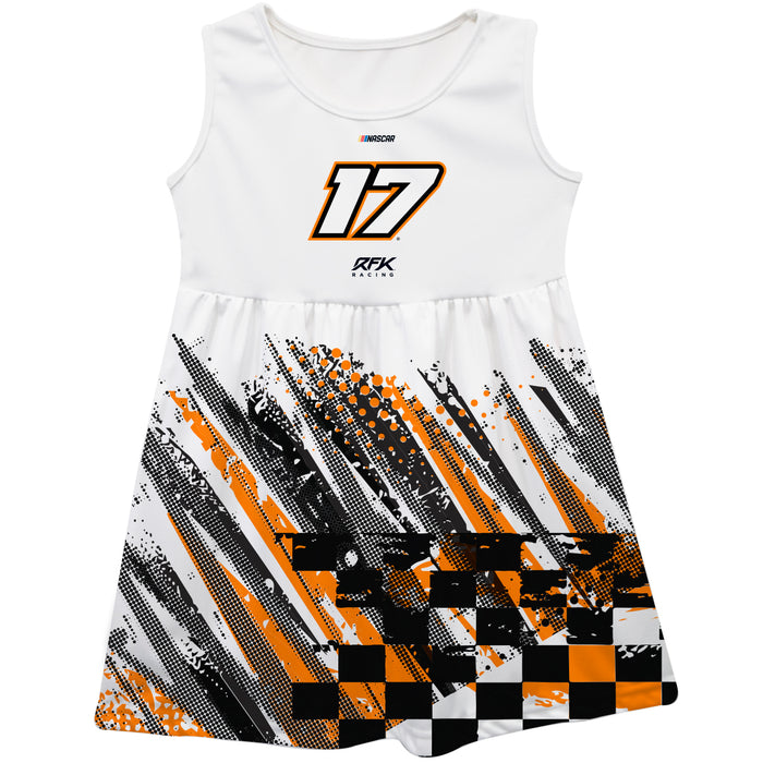 Chris Buescher Vive La Fete NASCAR Abstract Check Halftones Tank Dress White