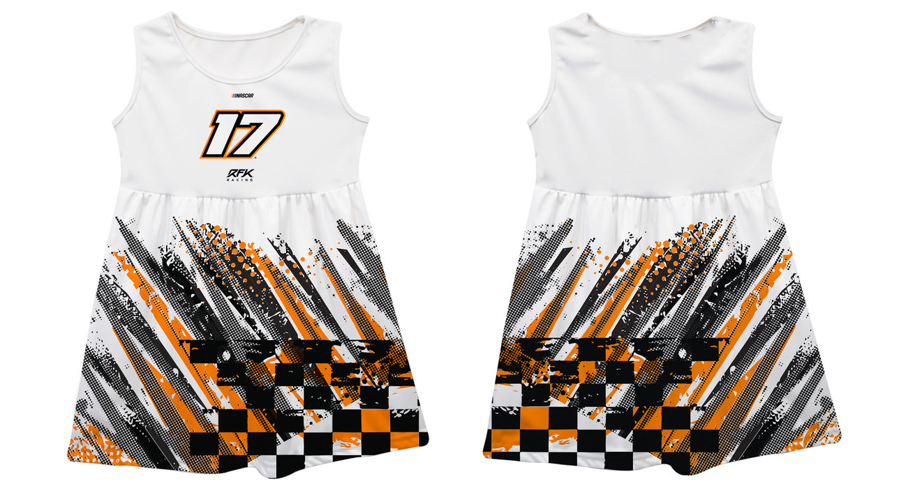 Chris Buescher Vive La Fete NASCAR Abstract Check Halftones Tank Dress White