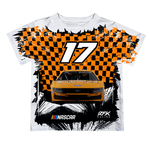 Chris Buescher Vive La Fete NASCAR Checkered Racing Car T-Shirt Orange