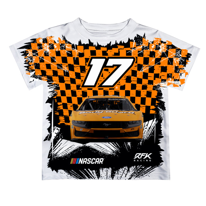 Chris Buescher Vive La Fete NASCAR Checkered Racing Car T-Shirt Orange