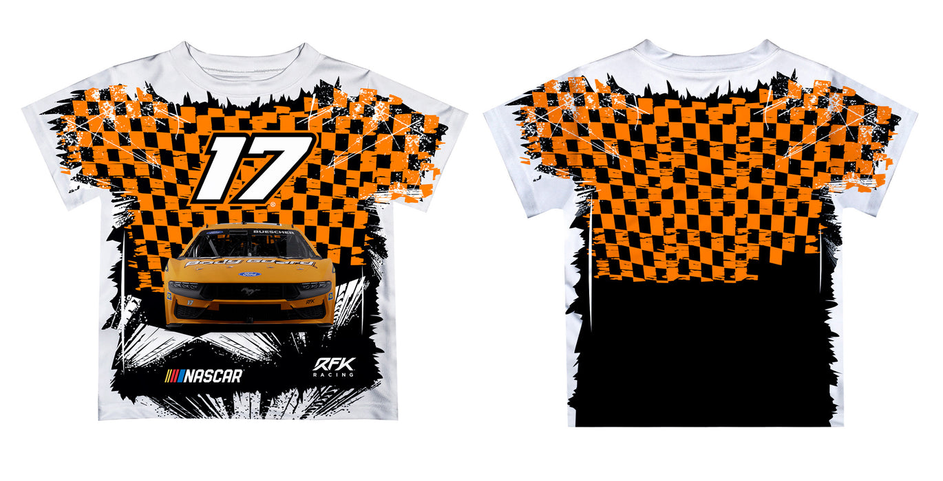 Chris Buescher Vive La Fete NASCAR Checkered Racing Car T-Shirt Orange