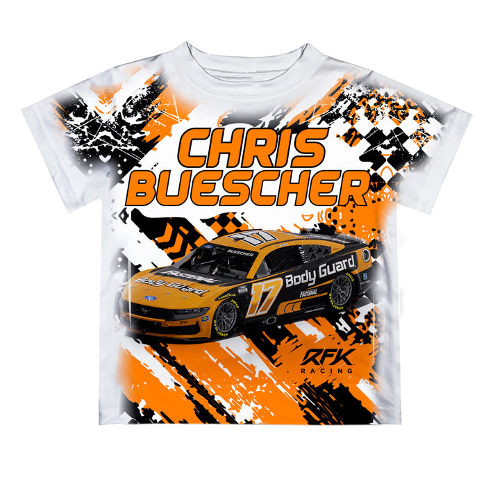 Chris Buescher Vive La Fete NASCAR Abstract Kids T-Shirt White
