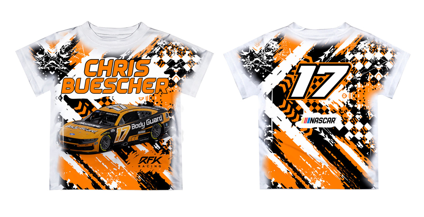 Chris Buescher Vive La Fete NASCAR Abstract Kids T-Shirt White
