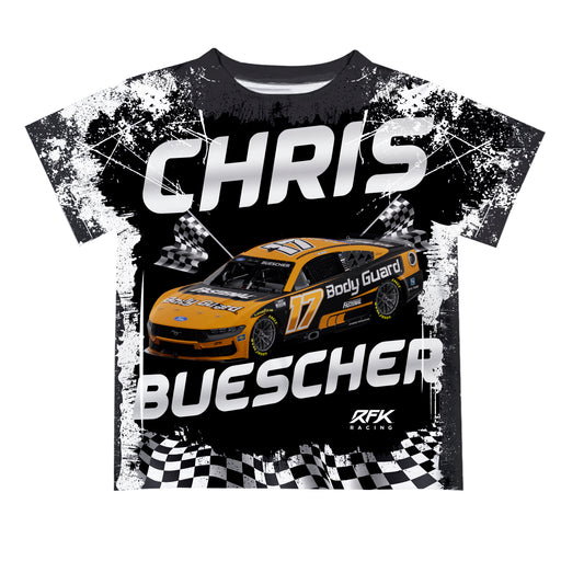 Chris Buescher Vive La Fete NASCAR Abstract Kids T-Shirt Black