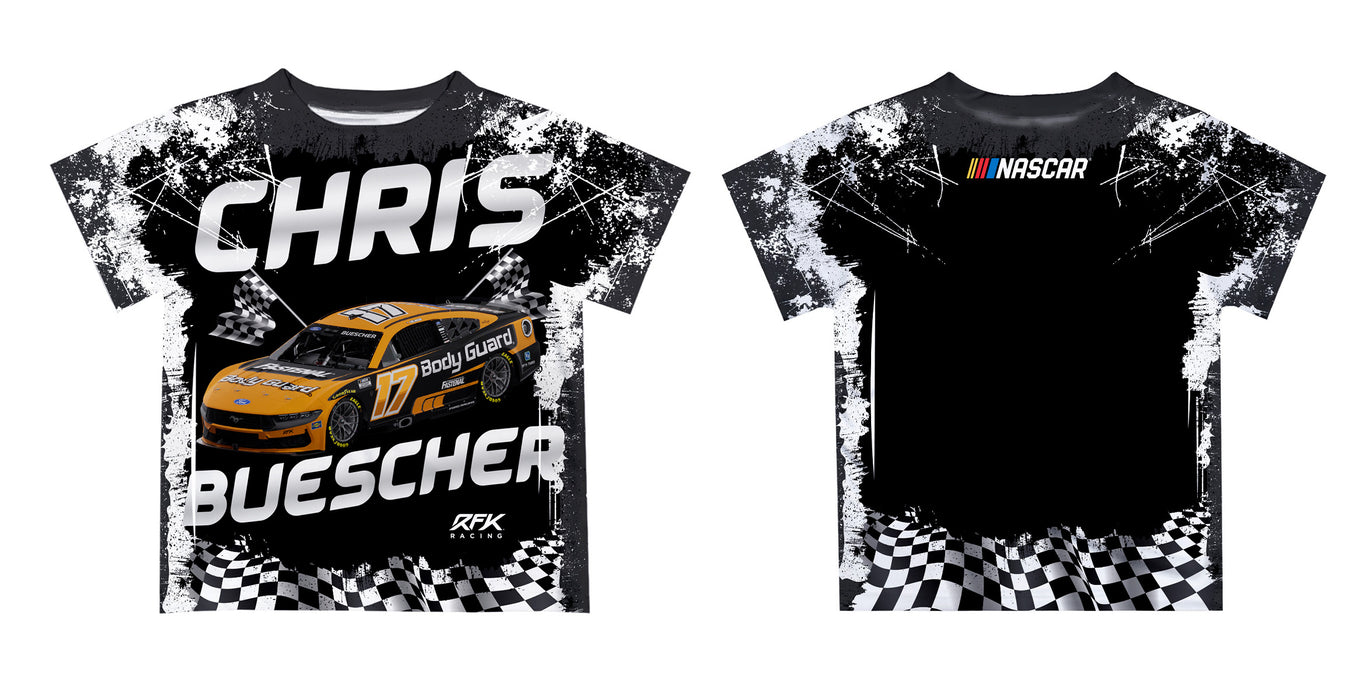 Chris Buescher Vive La Fete NASCAR Abstract Kids T-Shirt Black