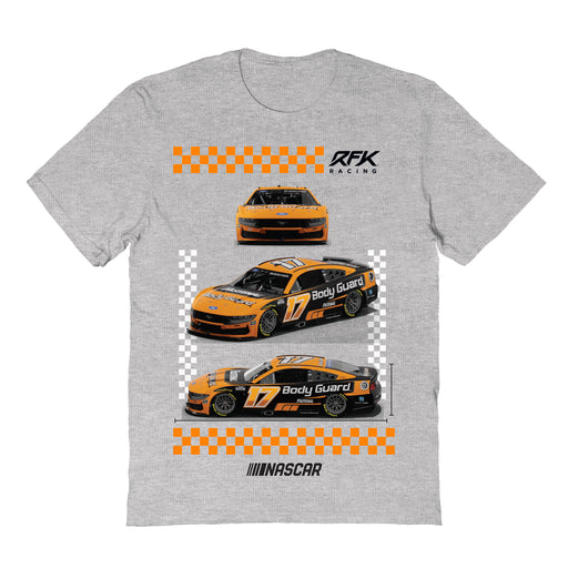 Chris Buescher Vive La Fete NASCAR Car View Cotton T-Shirt Gray
