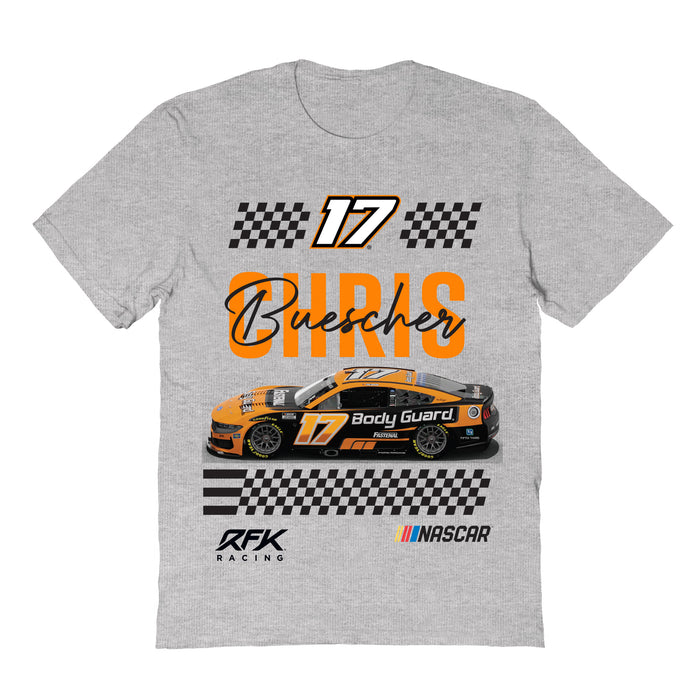 Chris Buescher Vive La Fete NASCAR Name Grid Classic Cotton T-Shirt Gray