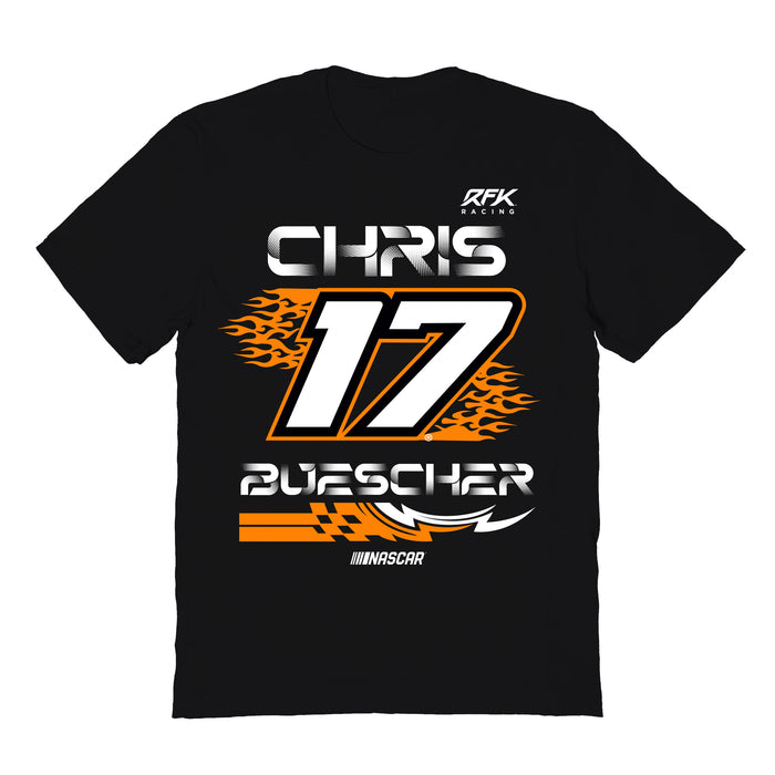 Chris Buescher Vive La Fete NASCAR Fire number Cotton T-Shirt Black