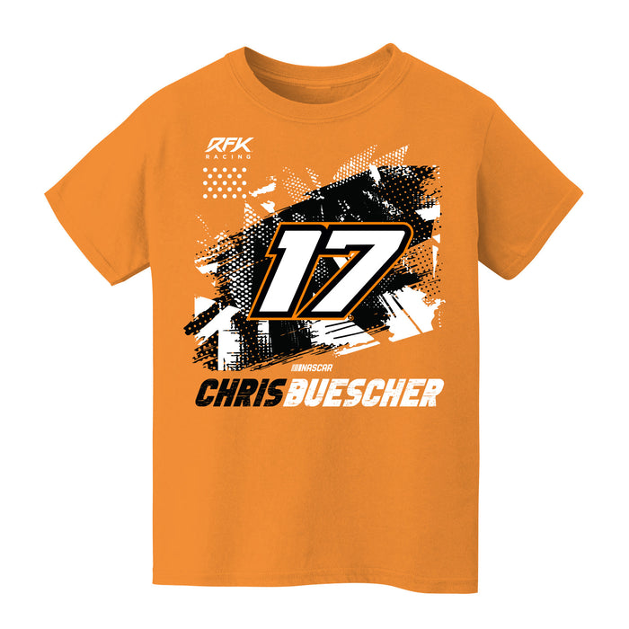 Chris Buescher Vive La Fete NASCAR Abstract Halftone Front Cotton T-Shirt Orange