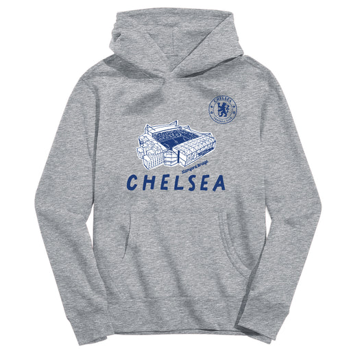 Chelsea FC Youth Grey Pullover Cotton Hoodie