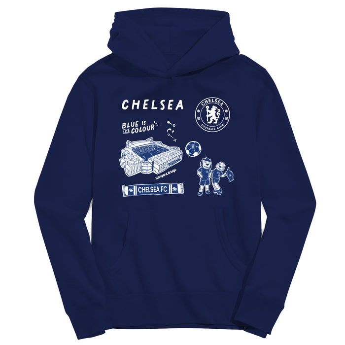 Chelsea FC Youth Navy Pullover Cotton Hoodie