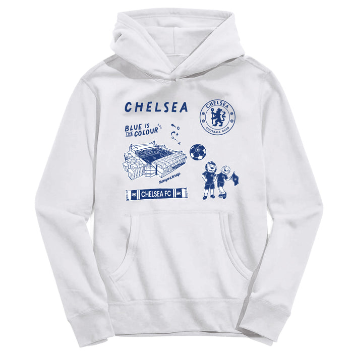 Chelsea FC Youth White Pullover Cotton Hoodie