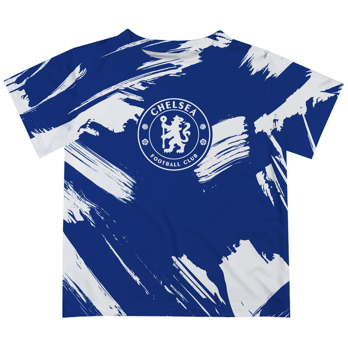 Chelsea FC Paint Brush Boys Game Day Blue Short Sleeve Tee