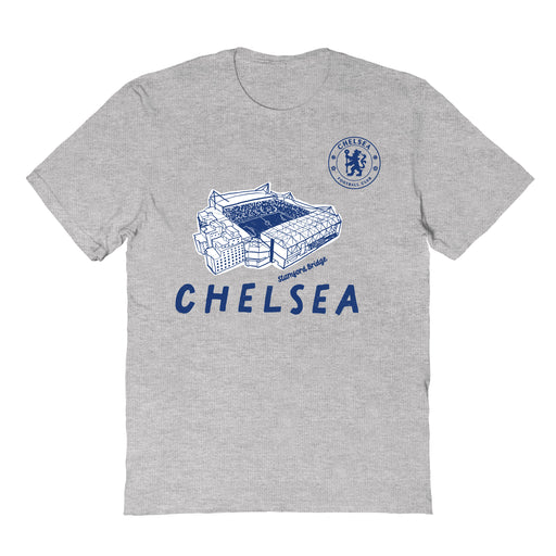 Chelsea FC Impressions Artwork Grey Youth Cotton T-Shirt