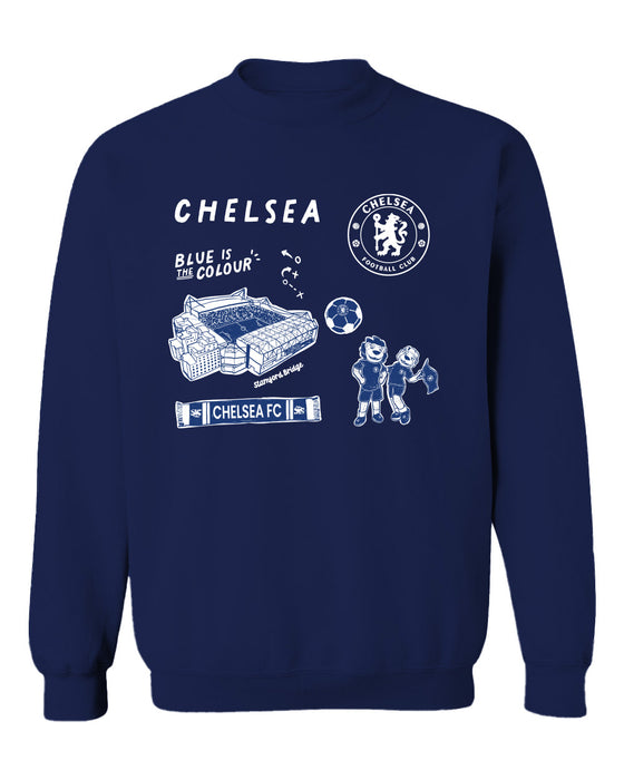 Chelsea FC Womens Light Blue Cotton Crewneck Pullover Sweatshirt