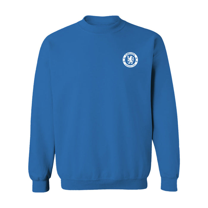 Chelsea FC Impressions Artwork Women Blue Cotton Fleece Long Sleeve Crew Neck