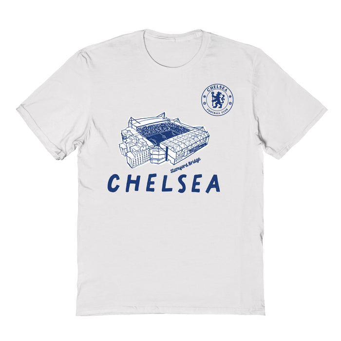 Chelsea FC Womens White Cotton Tshirt