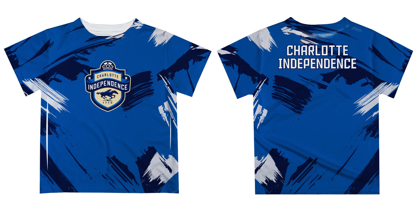 Charlotte Independence Paint Brush Boys Game Day Royal Short Sleeve Tee - Vive La Fête - Online Apparel Store