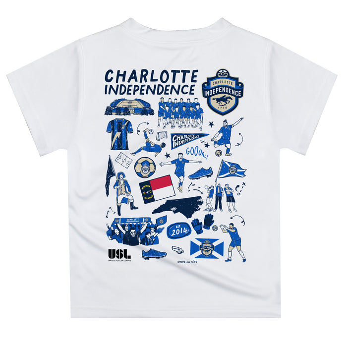 Charlotte Independence Impressions Artwork Boys White Short Sleeve Tee - Vive La Fête - Online Apparel Store