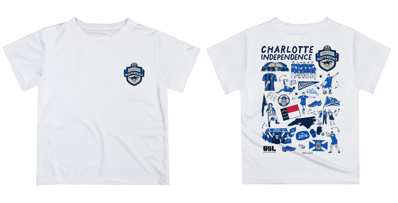 Charlotte Independence Impressions Artwork Boys White Short Sleeve Tee - Vive La Fête - Online Apparel Store