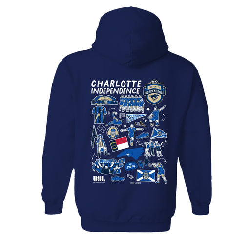 Charlotte Independence Women's Navy Pullover Cotton Hoodie - Vive La Fête - Online Apparel Store