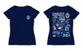 Charlotte Independence Women's V-neck Fitted Navy Cotton T-Shirt - Vive La Fête - Online Apparel Store