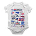 NASCAR Charlotte Cotton Short Sleeve Bodysuit Impressions Artwork White