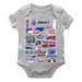 NASCAR Charlotte Cotton Short Sleeve Bodysuit Impressions Artwork Gray