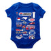 NASCAR Charlotte Cotton Short Sleeve Bodysuit Impressions Artwork Royal