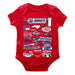 NASCAR Charlotte Cotton Short Sleeve Bodysuit Impressions Artwork Red