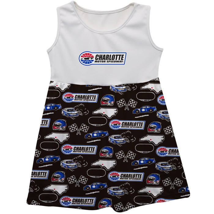 NASCAR Charlotte Repeat Print Impressions Sleeveless Tank Dress Black