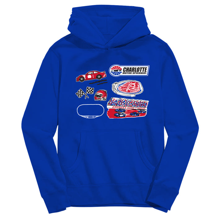 NASCAR Charlotte Youth Pullover Cotton Hoodie Royal