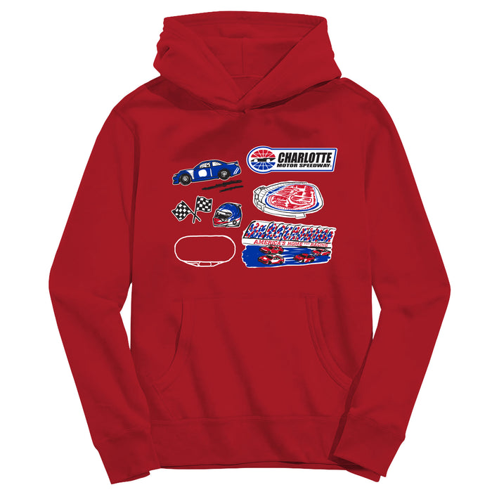 NASCAR Charlotte Youth Pullover Cotton Hoodie Red