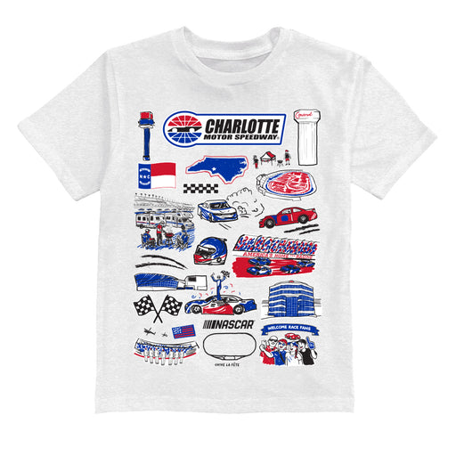 NASCAR Charlotte Impressions Artwork Youth Cotton T-Shirt White