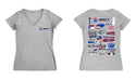 NASCAR Charlotte Women's V-neck Fitted Cotton T-Shirt Gray - Vive La Fête - Online Apparel Store