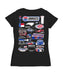 NASCAR Charlotte Women's V-neck Fitted Cotton T-Shirt Black - Vive La Fête - Online Apparel Store