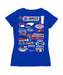 NASCAR Charlotte Women's V-neck Fitted Cotton T-Shirt Royal - Vive La Fête - Online Apparel Store