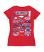 NASCAR Charlotte Women's V-neck Fitted Cotton T-Shirt Red - Vive La Fête - Online Apparel Store