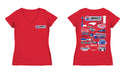 NASCAR Charlotte Women's V-neck Fitted Cotton T-Shirt Red - Vive La Fête - Online Apparel Store
