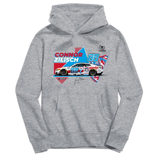 Connor Zilisch Nascar Youth Pullover Cotton Hoodie Gray
