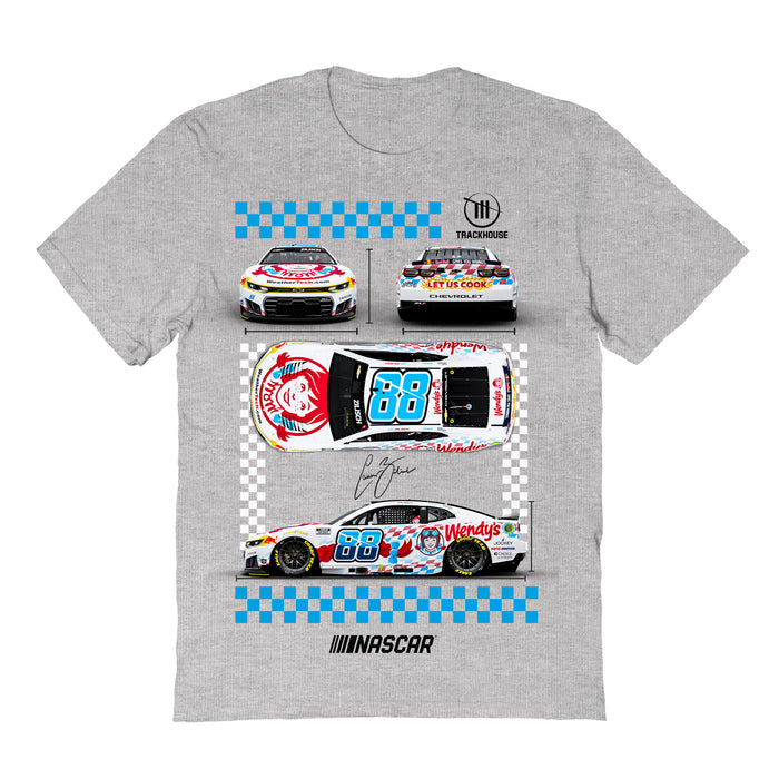 Connor Zilisch Vive La Fete NASCAR Car View Cotton T-Shirt Gray