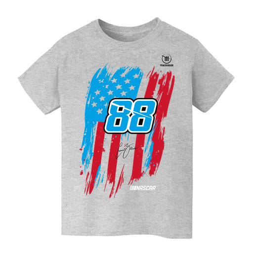 Connor Zilisch Vive La Fete NASCAR American Flag Cotton T-Shirt Gray