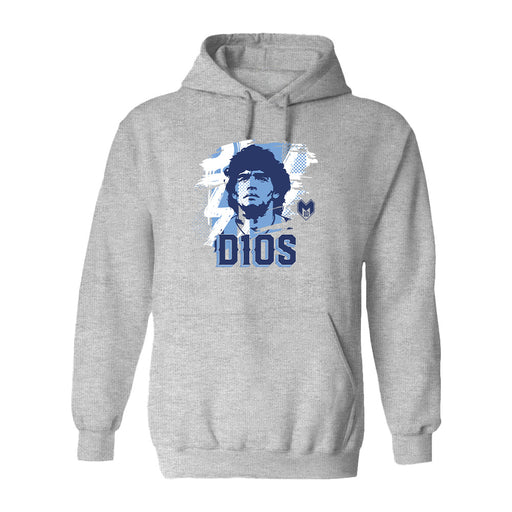 Maradona Grey Cotton Fleece Long Sleeve Hoodie Women