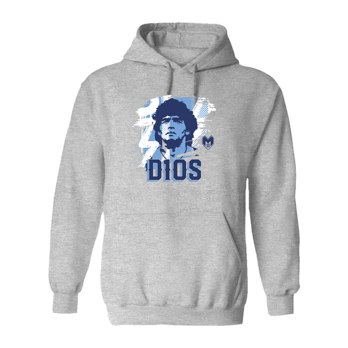 Maradona Grey Cotton Fleece Long Sleeve Hoodie Women