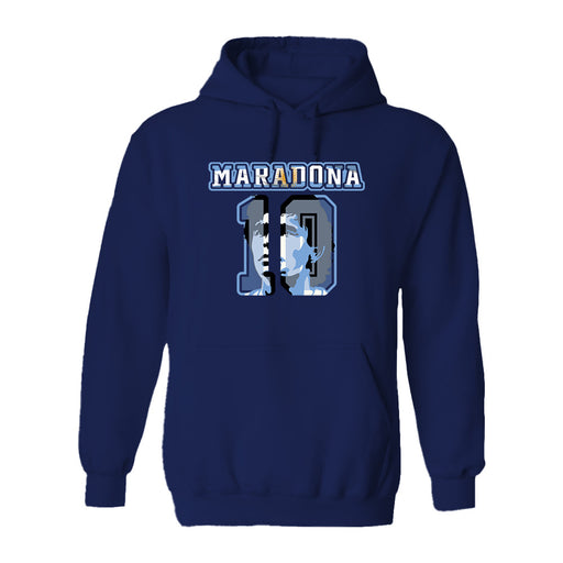 Maradona Navy Cotton Fleece Long Sleeve Hoodie Women